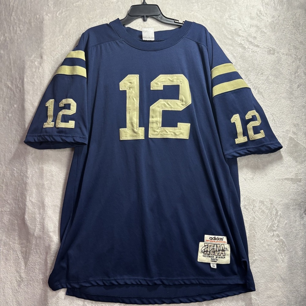 Adidas ROGER STAUBACH #12 Navy 1960 Heisman Jersey College Football Size 50
